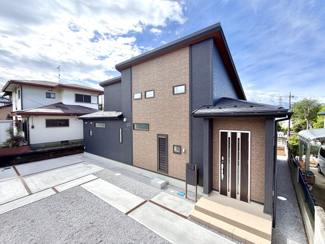 【新築戸建】前橋市高花台2丁目の外観|■外観|シンプルで洗練されたデザインは住まう人の色に染まり、個性を映し出します♪本日見学可能(*＾＾*)