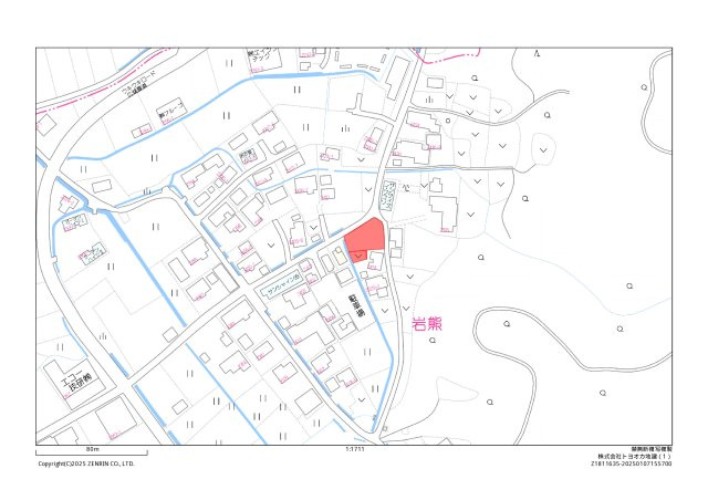 宇土市岩小曽町　売り土地の地図