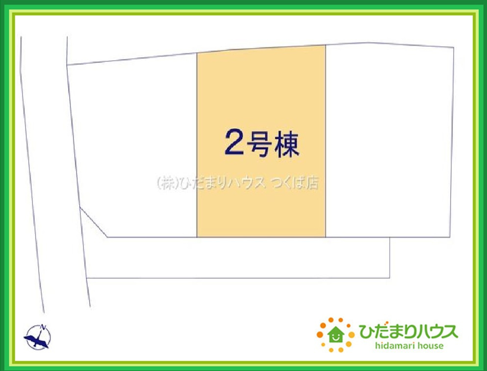 常陸大宮市中富町第3　新築戸建　2号棟の区画図|駐車場並列3台分！ワゴン車+軽自動車はもちろん、パパのお仕事の車も敷地内に停められます♪