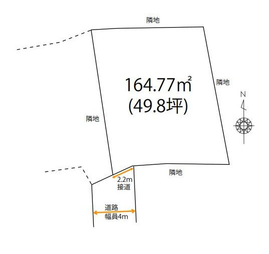 知多郡阿久比町大字草木字北屋敷　売り土地の土地図