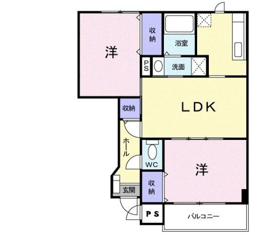 ウィスティリアＢの間取り