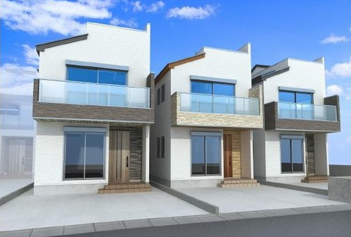 練馬区桜台4丁目　認定低炭素住宅　駅チカ　最終3棟の外観パース