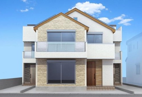 練馬区桜台4丁目　認定低炭素住宅　駅チカ　全6棟の外観パース