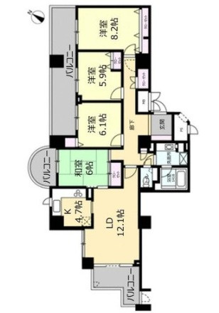 Acityタワーズイースト・タワー棟の間取り