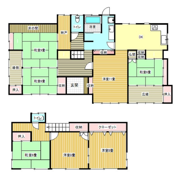 【中古戸建】桐生市境野町3丁目の間取り|■間取り図｜敷地面積：633.98㎡（約191.77坪）　建物面積：182.11㎡（約55.08坪）
