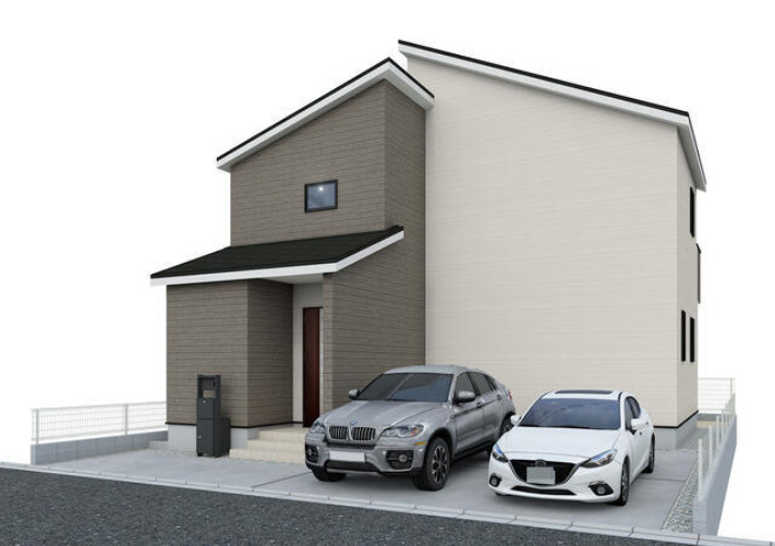 桑名市矢田　第1期　新築一戸建ての外観|周辺は落ち着いた街並みの住宅地！子育てがしやすい住環境です！まだ未完成ですが、現地でしかわからない事もございます。是非一度ご覧ください。