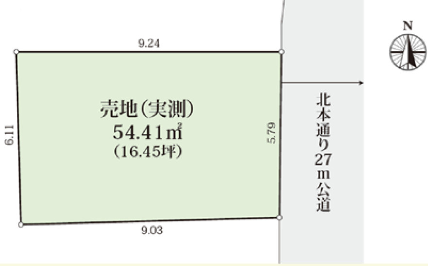 北区神谷3丁目　建築条件無し売地