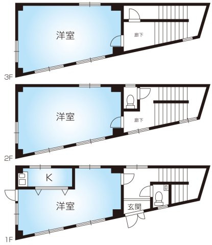 琵琶町1棟オフィスビルの間取り