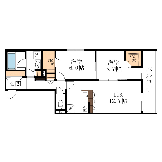 メゾンベール難波の間取り
