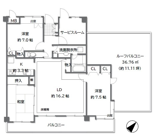 【間取り】 | サニーコート鶴ヶ島 | ３SLDK