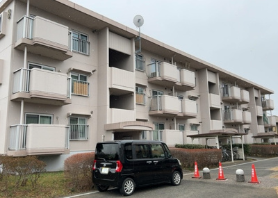 【現況写真】 | 厚木リバーサイド８号棟 | 外観はマンション管理がされているかの目安になります。築年数が古いと、壁面は劣化してひび割れが生じることも！建物が古びていても細かいところが修繕されていると、きちんと管理されているなぁと感じるでしょう。