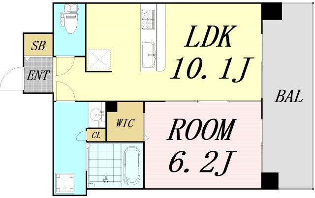 プレサンス福島ミッドエル　仲介手数料無料の間取り