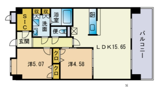 【間取り】 | ＬａＳａｎｔｅ大橋リバーサイドテラス