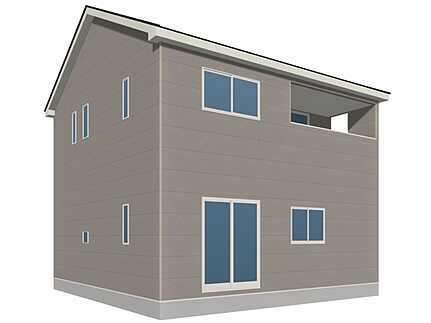 広島市佐伯区八幡1丁目　新築一戸建て(全6棟)の外観パース