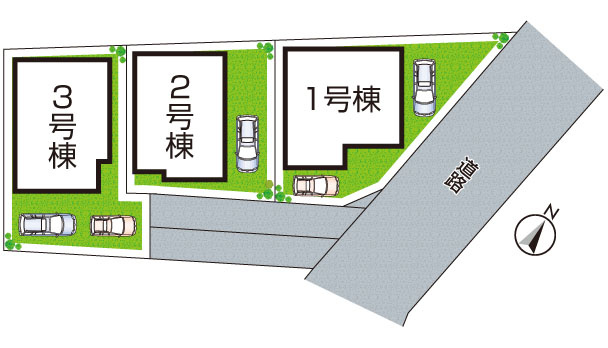 藤井寺市小山　第1期　新築一戸建ての区画図|全3区画