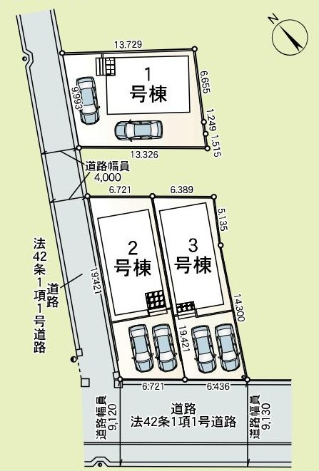 高浜市向山町6丁目2-141、2-41『仲介手数料無料』新築一戸建て・建売の区画図