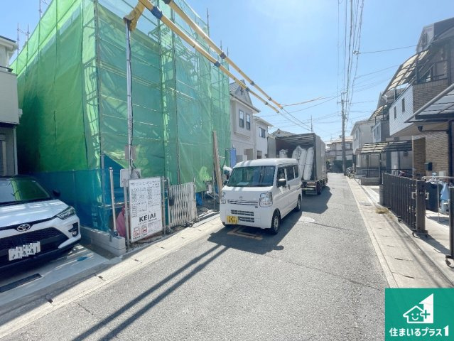 乙訓郡大山崎町大山崎鏡田　第2期　新築一戸建ての外観|周辺は落ち着いた街並みの住宅地！子育てがしやすい住環境です！まだ未完成ですが、現地でしかわからない事もございます。是非一度ご覧ください。