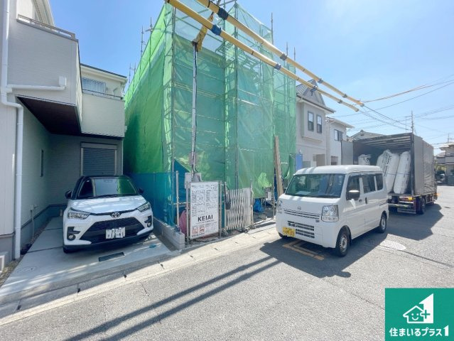 乙訓郡大山崎町大山崎鏡田　第2期　新築一戸建ての外観|周辺は落ち着いた街並みの住宅地！子育てがしやすい住環境です！まだ未完成ですが、現地でしかわからない事もございます。是非一度ご覧ください。