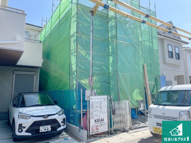 乙訓郡大山崎町大山崎鏡田　第2期　新築一戸建ての外観|周辺は落ち着いた街並みの住宅地！子育てがしやすい住環境です！まだ未完成ですが、現地でしかわからない事もございます。是非一度ご覧ください。