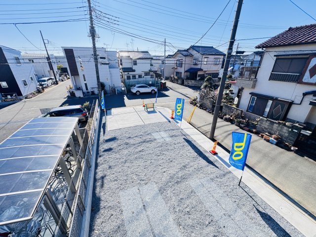 松戸市古ケ崎４丁目新築戸建【古ヶ崎小学校：4分】の展望|バルコニーより南側眺望・南道路で日当たり良好♪