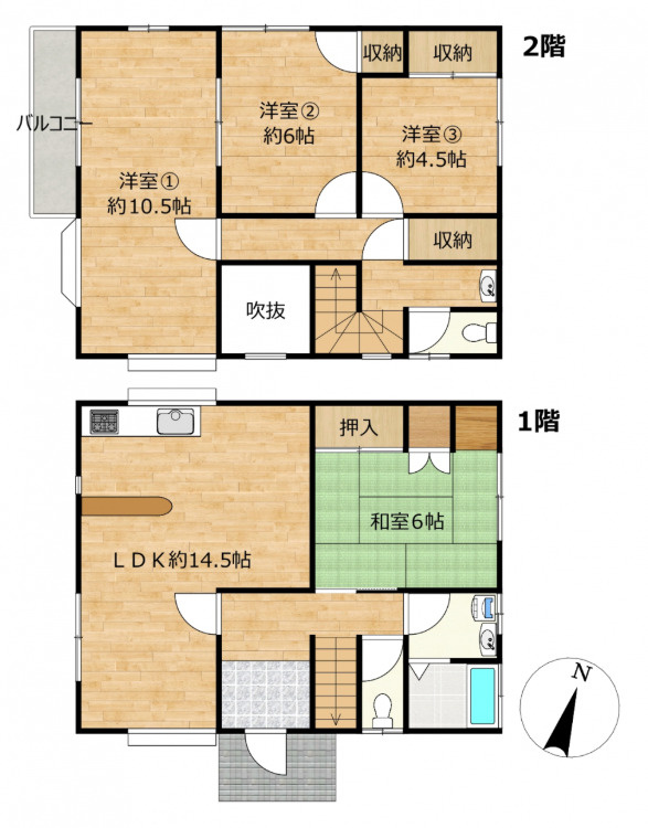 【再生住宅】西尾市上道目記町の間取り