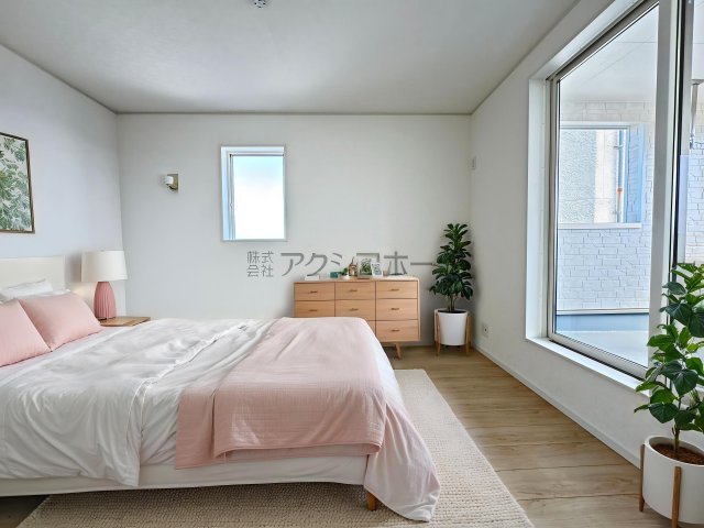 飯能市双柳・全4棟　新築一戸建　3号棟の寝室|2F洋室6.5帖（家具はCG画像での表示になります）