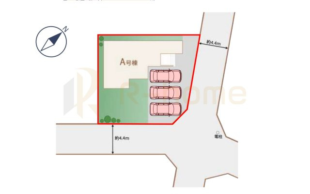 小美玉市栗又四ケ　新築戸建て　A号棟の区画図|大きなお買い物だからこそ、メリット・デメリットを伝えさせて頂きます。
R-homeにお任せください♪