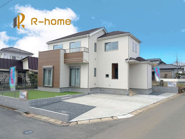 小美玉市栗又四ケ　新築戸建て　A号棟の外観|ご予約を頂ければ、『平日』はもちろん『早朝』や『夜間』もご見学可能です♪お気軽にお申し付けください♪