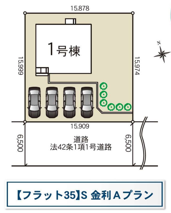 横浜市金沢区釜利谷西6丁目 新築戸建て【仲介手数料無料】カースペース4台の区画図