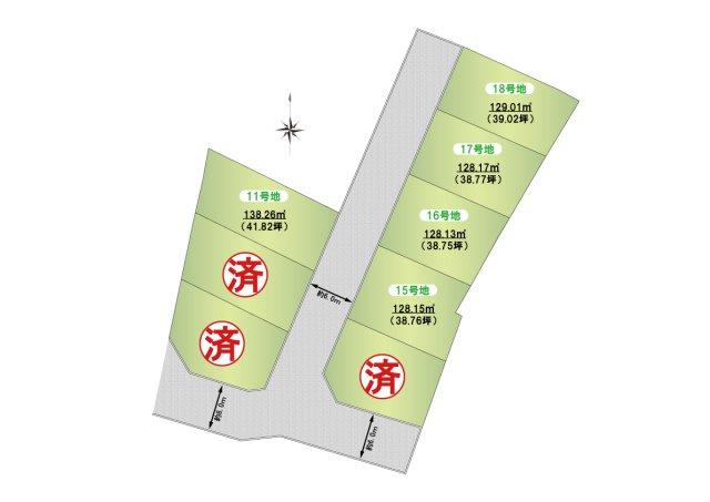 泉佐野市日根野　建築条件無し売土地　18号地の区画図|全8区画の分譲地■JR阪和線「日根野」駅まで徒歩約17分！