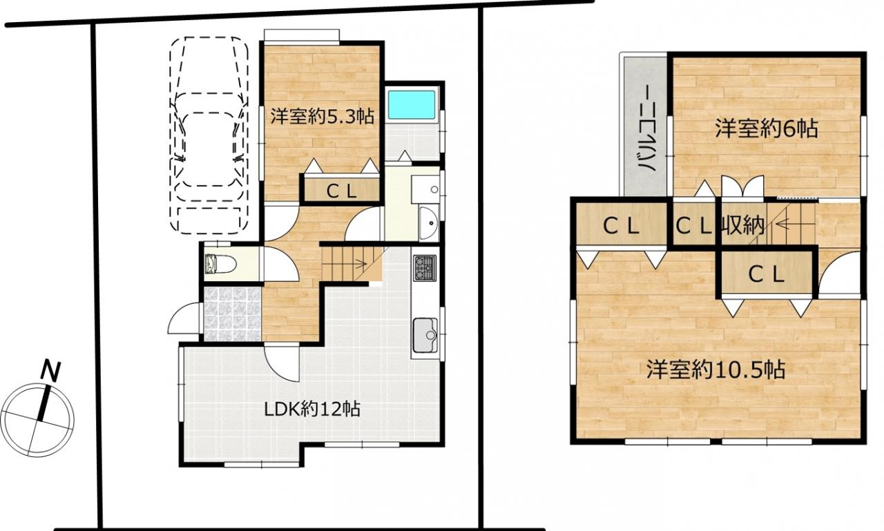神戸市西区伊川谷町有瀬　中古戸建の間取り