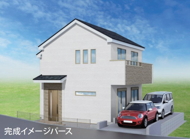 横浜市青葉区大場町 新築戸建て【仲介手数料無料】カースペース2台の外観パース