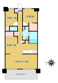 【間取り】 | ルネ川口アグリア | 間取図になります。
西向きで上階の為日当たり良好