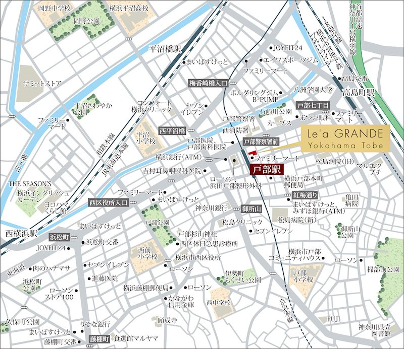 Le'a GRANDE横濱戸部の地図