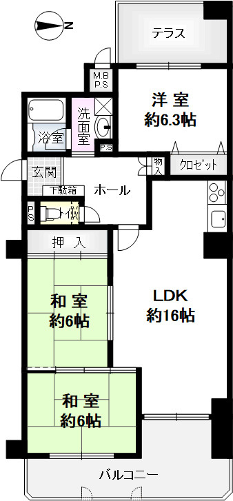サンロイヤル武庫川サンクの間取り