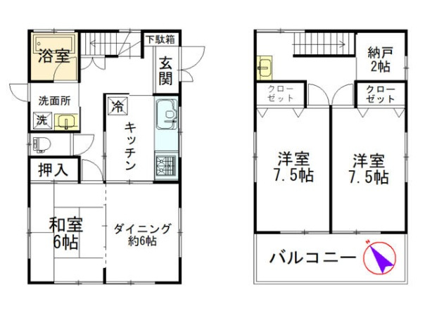 深谷市東方　中古住宅の間取り