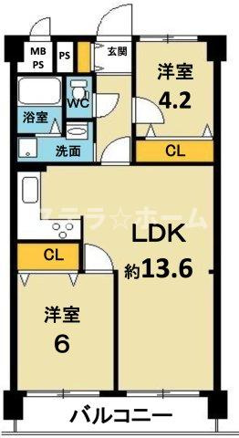 エメラルドマンション鶴見緑地の間取り