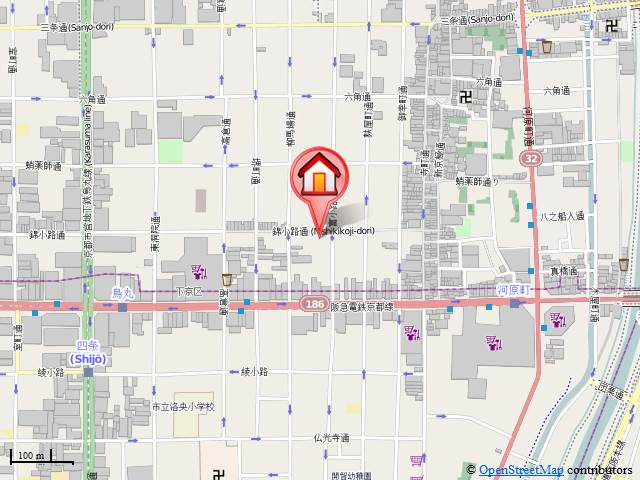 京まちなか湖月の地図