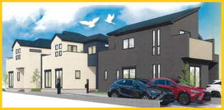 【外観パース】 | 大和市中央林間西　全3棟/今回販売3棟（3号棟） | 外観パース