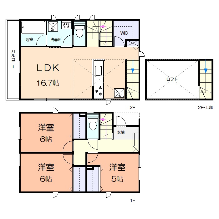 ベルクレストカネヨシEの間取り