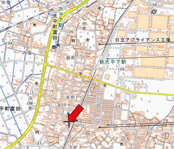 栃木市　1棟マンションの地図