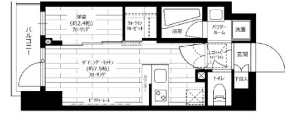 グランドコンシェルジュ三宿アジールコート　ネット無料 ウォークインクローゼット　カードキーの間取り
