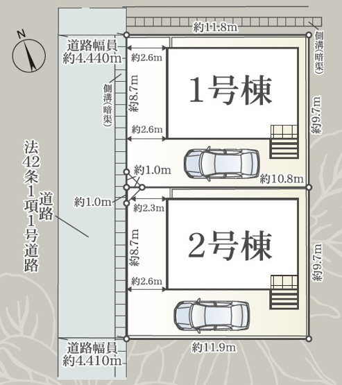 【区画図】 | 静岡市葵区羽鳥2丁目 11期 新築一戸建て 1号棟 | 1号棟の区画図です