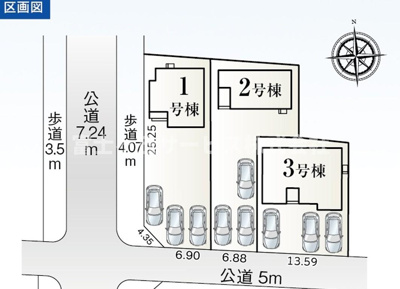 【区画図】 | 浜松市中央区花川町 新築一戸建て 2号棟 | 2号棟の区画図です