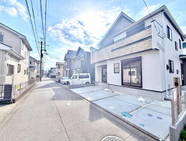 中央区並木4丁目新築戸建て　1号棟の前面道路含む現地写真|前面道路含む現地写真です