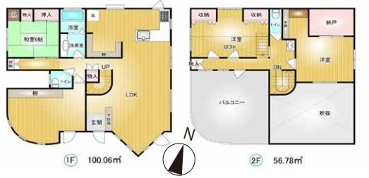 前橋市上新田町中古一戸建ての間取り