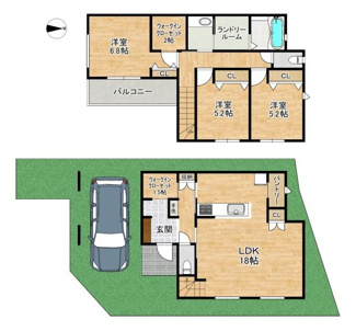【土地図】 | 【建築プラン例】
