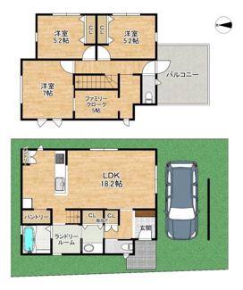 【土地図】 | 【建築プラン例】