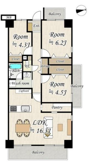 【間取り】 | フロレスタミオ山田池公園