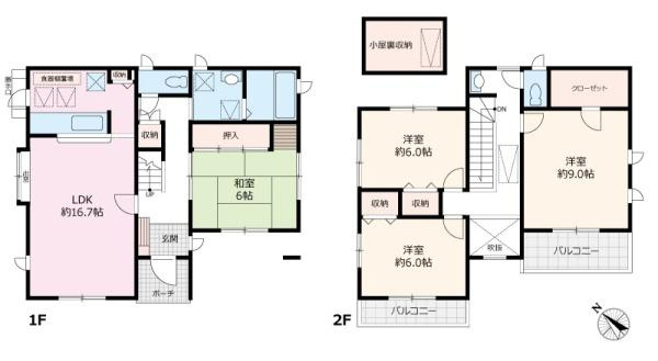 横浜市戸塚区柏尾町の中古一戸建の間取り